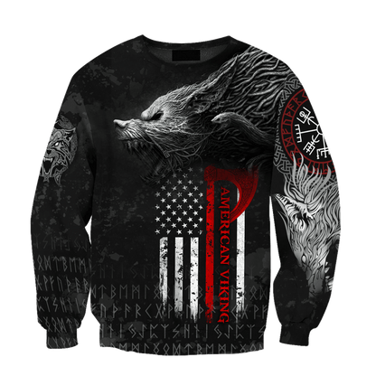 Viking Style Pullover Hoodie - American Viking Fenrir A39 VKNGB
