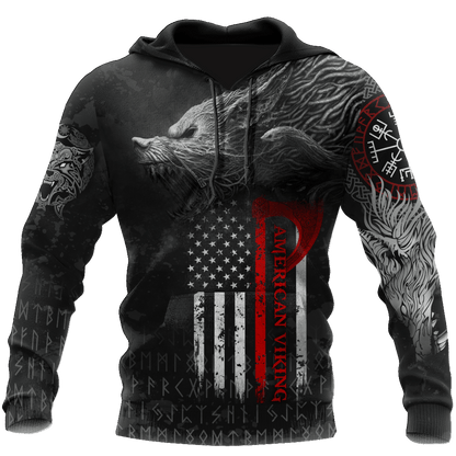 Viking Style Pullover Hoodie - American Viking Fenrir A39 VKNGB