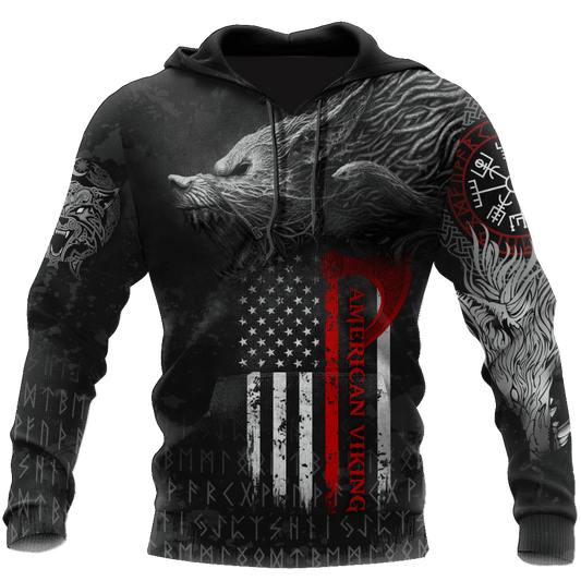 Viking Style Pullover Hoodie - American Viking Fenrir A39 VKNGB