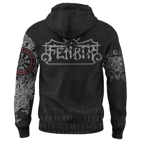 Viking Style Zip Hoodie Fenrir A39 VKNGB