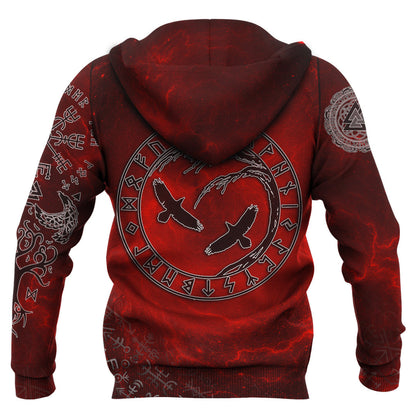 VikingStyle Clothing - Hugin and Munin Valknut Helm Of Awe Rune A39 VKNGB