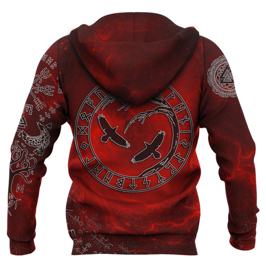 VikingStyle Clothing - Hugin and Munin Valknut Helm Of Awe Rune A39 VKNGB