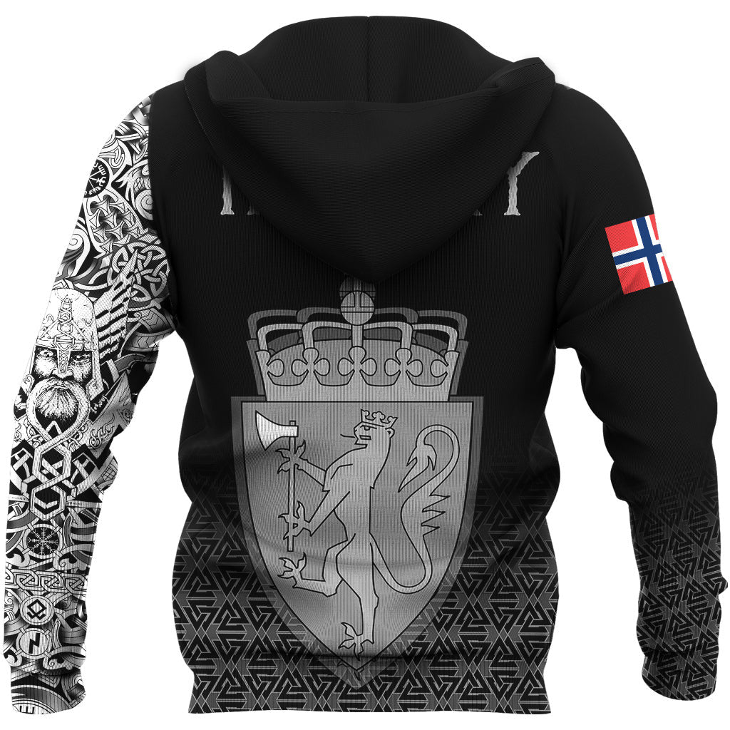 Viking Style Zip Hoodie - Norway Coat Of Arms A31 VKNGB