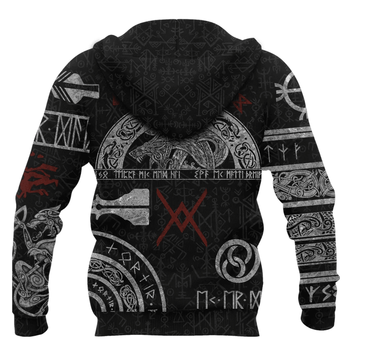 Viking Style Hoodie - BALDUR NORSE MYTHOLOGY TATTOO A39 VKNGB