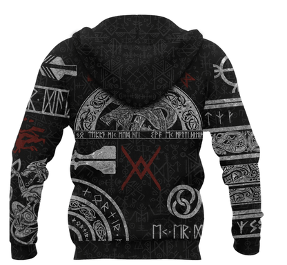 Viking Style Hoodie - BALDUR NORSE MYTHOLOGY TATTOO A39 VKNGB