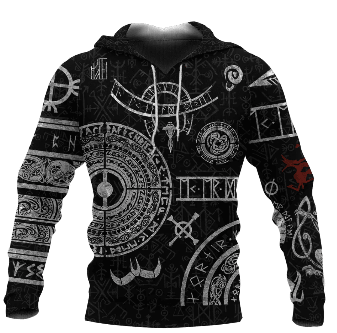 Viking Style Hoodie - BALDUR NORSE MYTHOLOGY TATTOO A39 VKNGB
