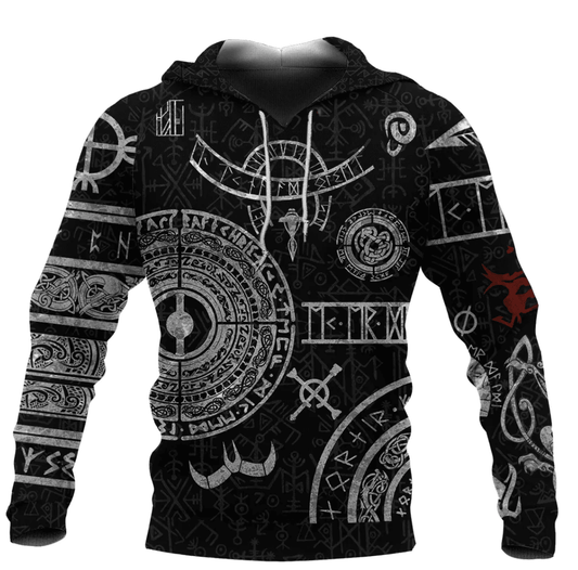 Viking Style Hoodie - BALDUR NORSE MYTHOLOGY TATTOO A39 VKNGB
