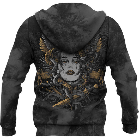 Viking Style Hoodie - Head Of Medusa Hoodie A39 VKNGB