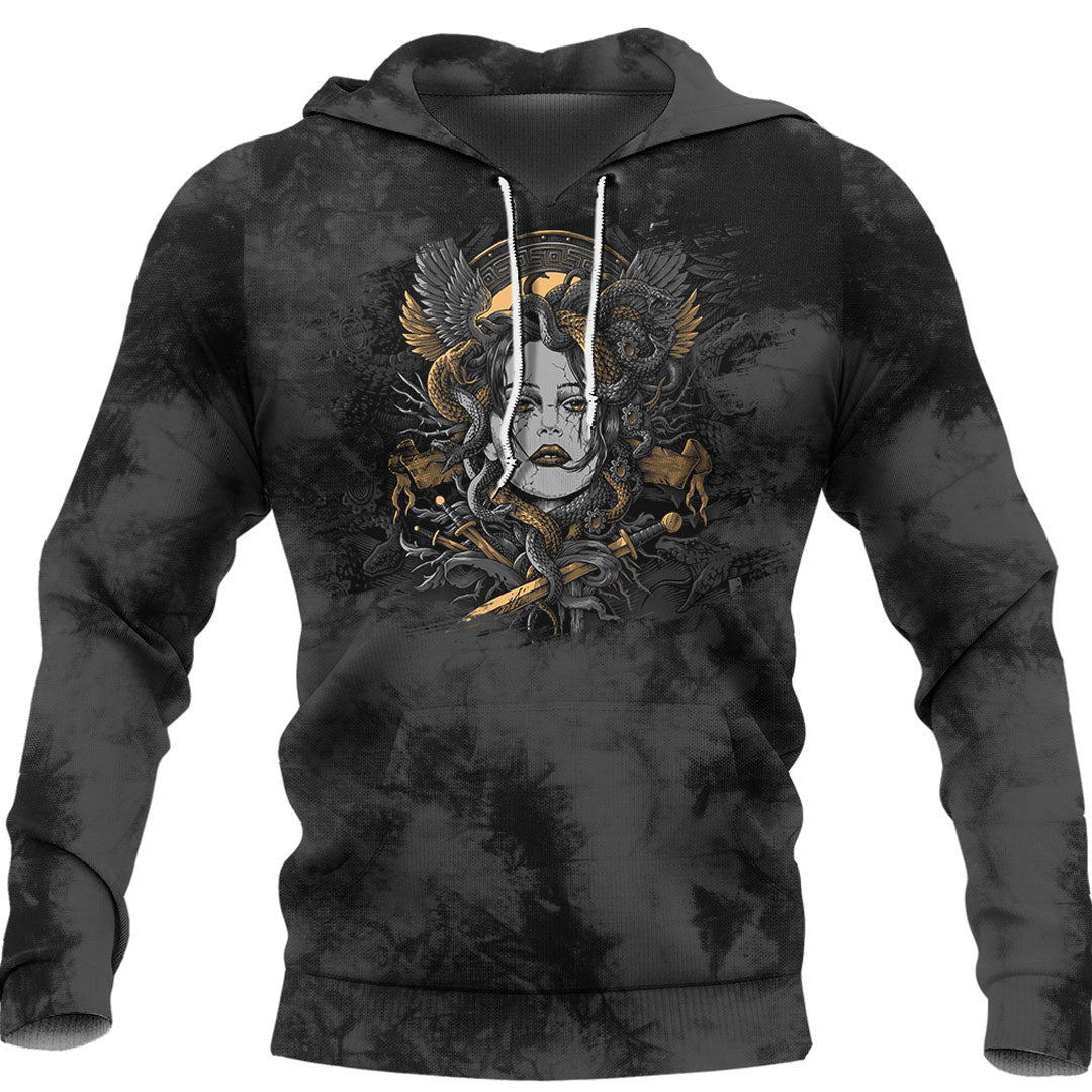 Viking Style Hoodie - Head Of Medusa Hoodie A39 VKNGB