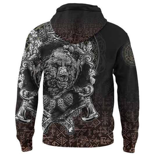 Viking Style - Hoodie Bear Claws and Viking Hammer A39 VKNGB