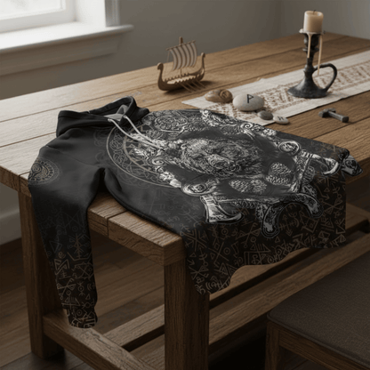 Viking Style - Hoodie Bear Claws and Viking Hammer A39 VKNGB