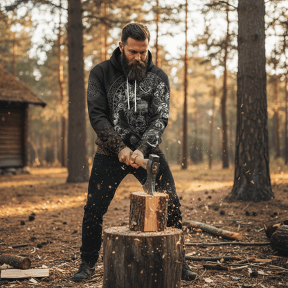 Viking Style - Hoodie Bear Claws and Viking Hammer A39 VKNGB