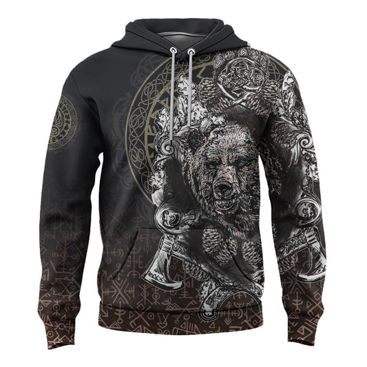Viking Style - Hoodie Bear Claws and Viking Hammer A39 VKNGB