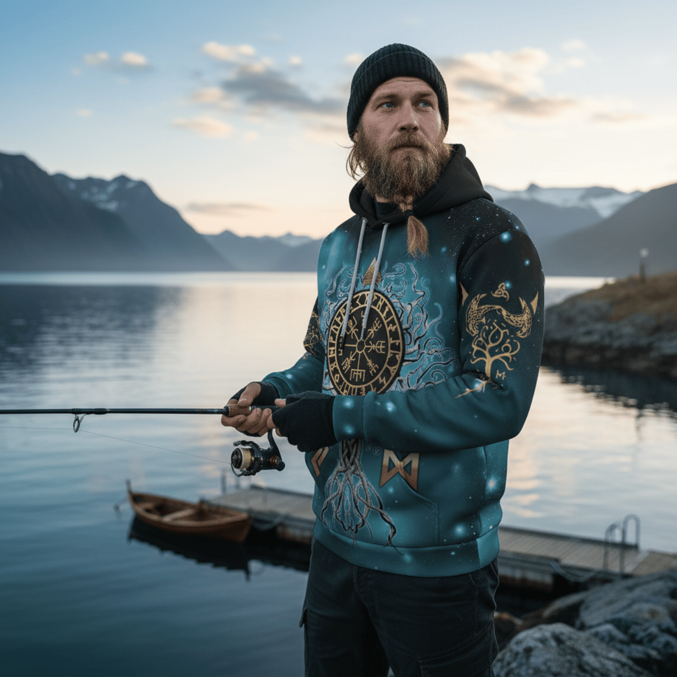 Viking Style Hoodie - Yggdrasil Tree Of Life A39 VKNGB