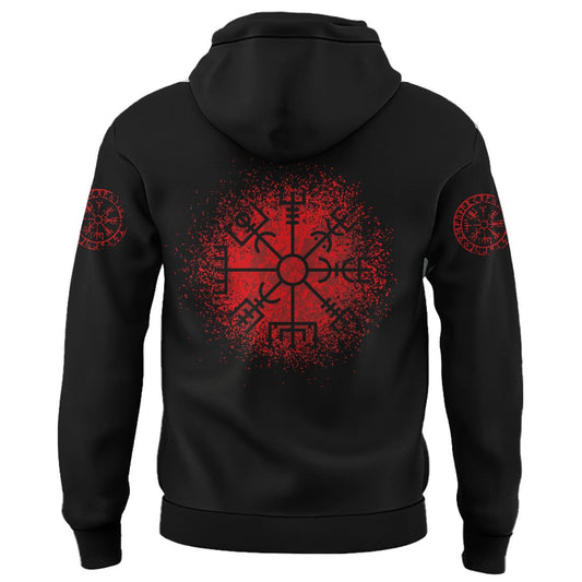 Viking Style - Viking Raven Vegvisir Hoodie A39 VKNGB