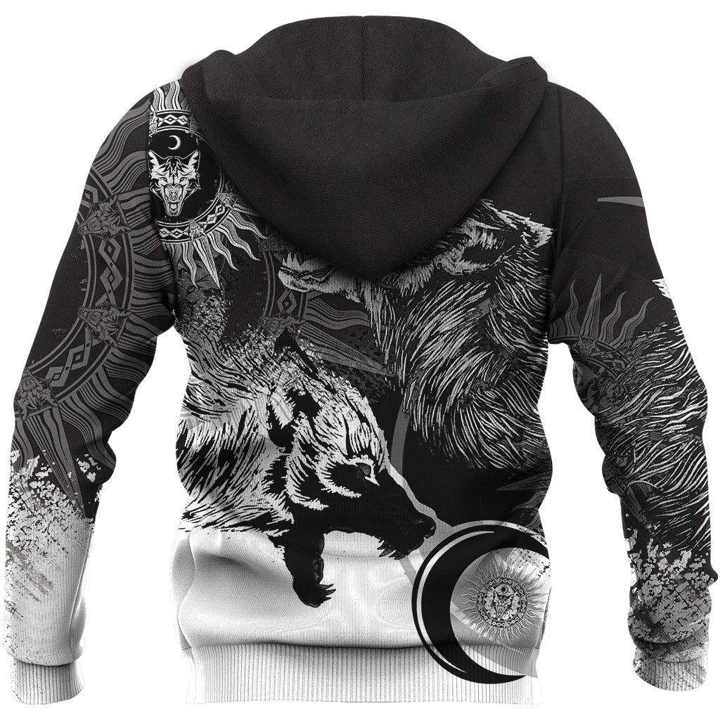 Viking Style - Skoll and Hati New Style Zip Hoodie A35 VKNGB
