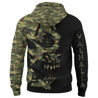 VikingStyle Clothing - VIKING CAMO VEGVISIR Viking Hoodie A39 VKNGB