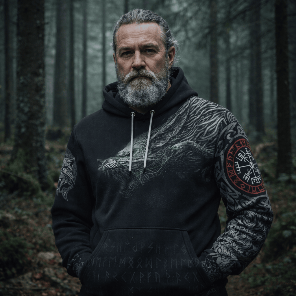 Viking Style Hoodie Fenrir A39 VKNGB