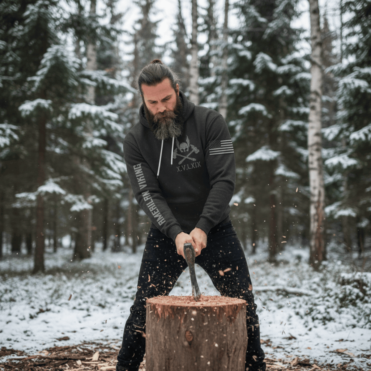 (Custom) VikingStyle Clothing - Viking Until Valhalla Viking American Warrior Hoodie A39 VKNGB