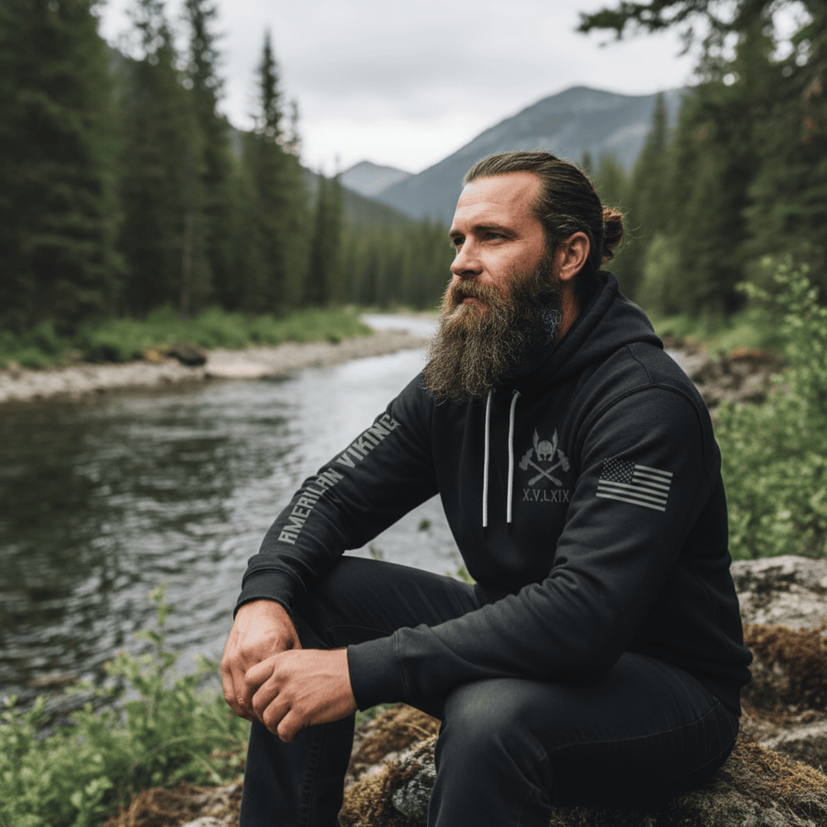 (Custom) VikingStyle Clothing - Viking Until Valhalla Viking American Warrior Hoodie A39 VKNGB