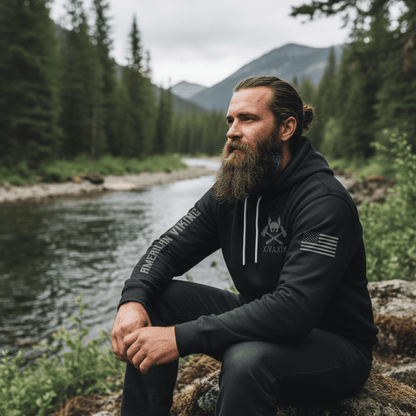 (Custom) VikingStyle Clothing - Viking Until Valhalla Viking American Warrior Hoodie A39 VKNGB