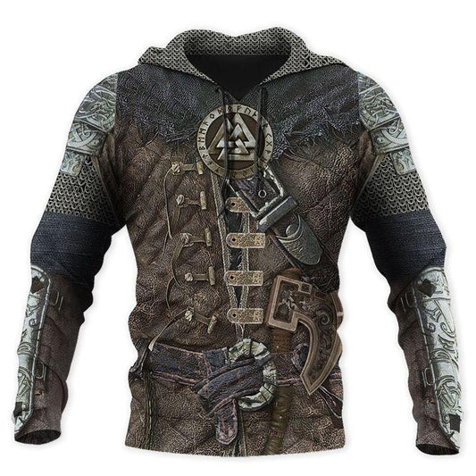 VikingStyle Clothing - Warrior Armor Viking Hoodie A39 VKNGB