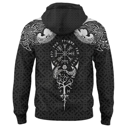 VikingStyle Clothing - Celtic Viking Wolf Hoodie A39 VKNGB