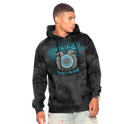 Viking Style Hoodie - Viking Shield Maiden Female Norse Hoodie A39 VKNGB