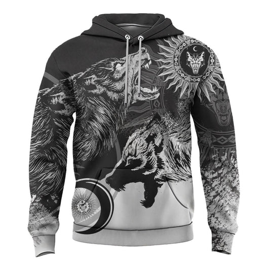 Viking Style - Skoll and Hati New Style Hoodie A39 VKNGB