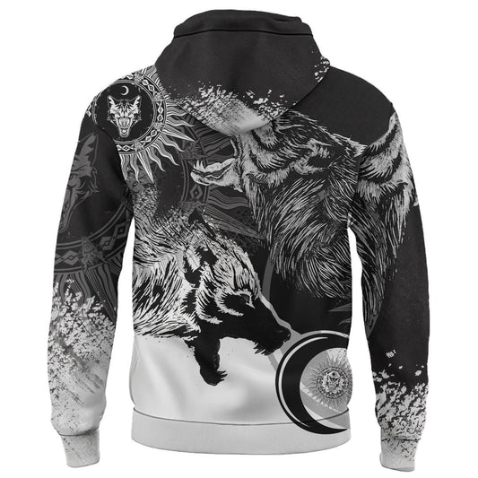 Viking Style - Skoll and Hati New Style Hoodie A39 VKNGB