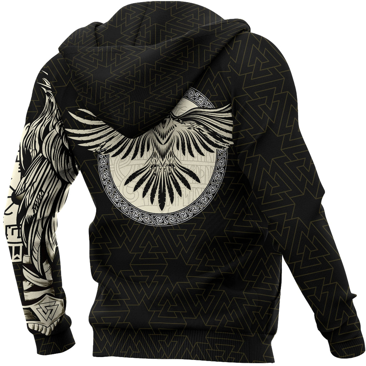 VikingStyle Clothing -Vikings Raven Zip Hoodie A39 VKNGB