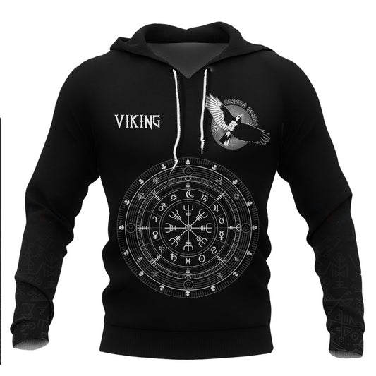Viking Style Hoodie -  The Compass Hoodie Basic A39 VKNGB