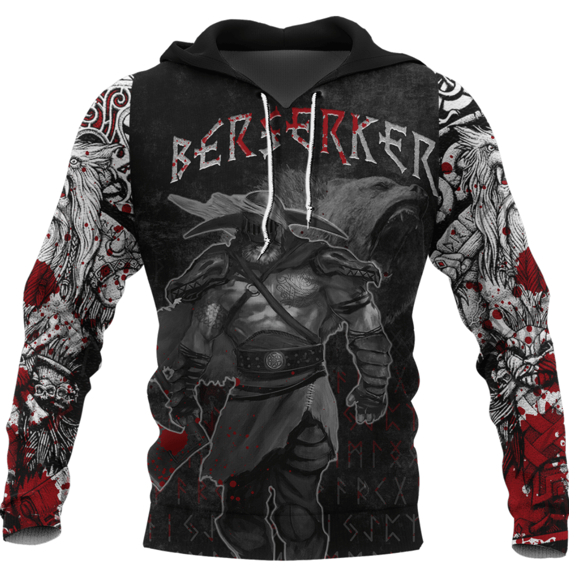 Viking Style Clothing - Berkerser Warriors Hoodie A39 VKNGB