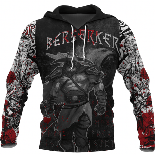 Viking Style Clothing - Berkerser Warriors Hoodie A39 VKNGB