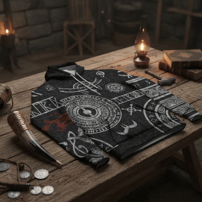 VikingStyle Clothing - The Wheel Of Time Hoodie A39 VKNGB