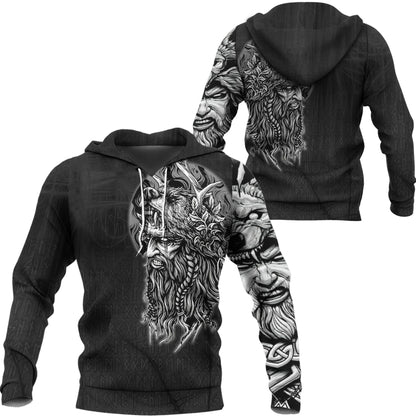 Viking Style Hoodie - Odin Circle Hoodie A39 VKNGB