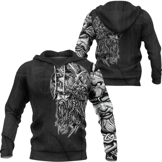 Viking Style Hoodie - Odin Circle Hoodie A39 VKNGB