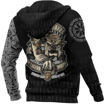 Viking Style Hoodie - Hoodie - The Raven Of Odin Tattoo Army A7 VKNGB