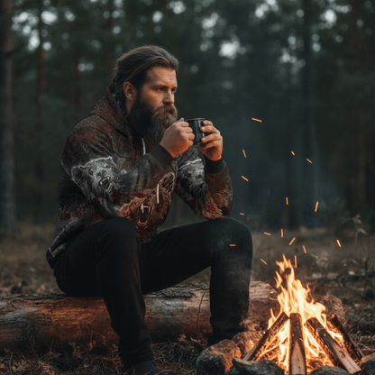 Viking Style Hoodie - Viking Berserker Bear Blood Hoodie A39 VKNGB