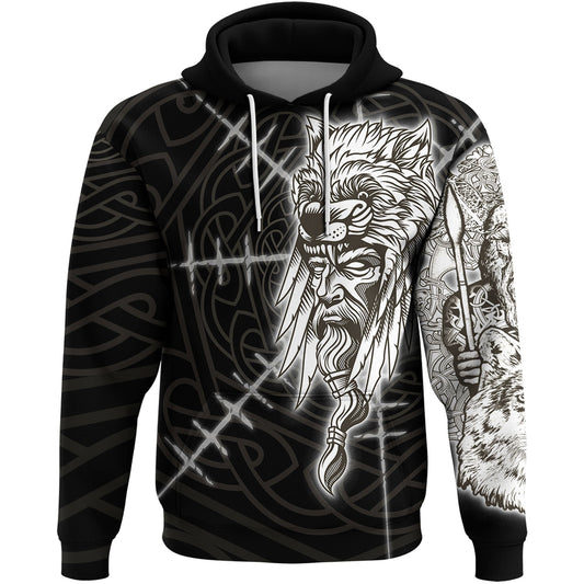 VikingStyle Hoodie - Odin Viking All Over Print Hoodie A39 VKNGB