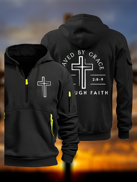 Through Faith Jesus God Christian Zipper Hoodies