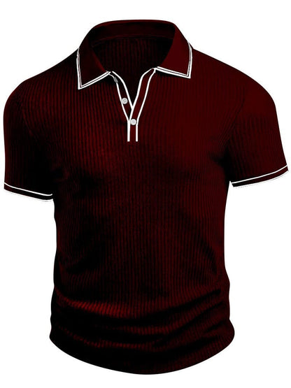 Men’s Ribbed Knit Polo Shirt