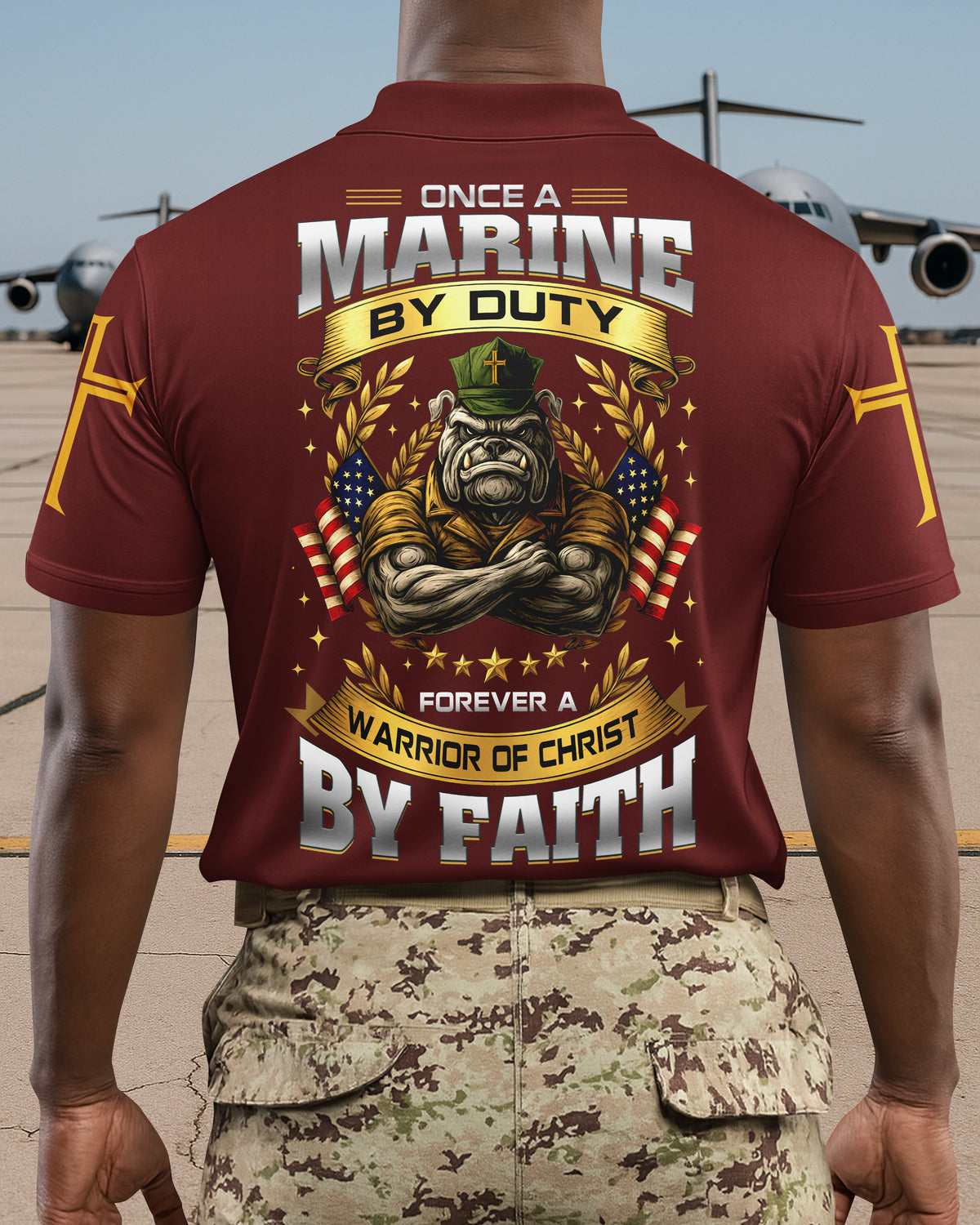 Once A Marine By Duty Forever A Warrior Of Christ By Faith Polo