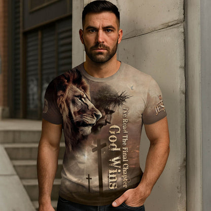 The Lion Watches, God Wins | Victory in Christ Design T-Shirt