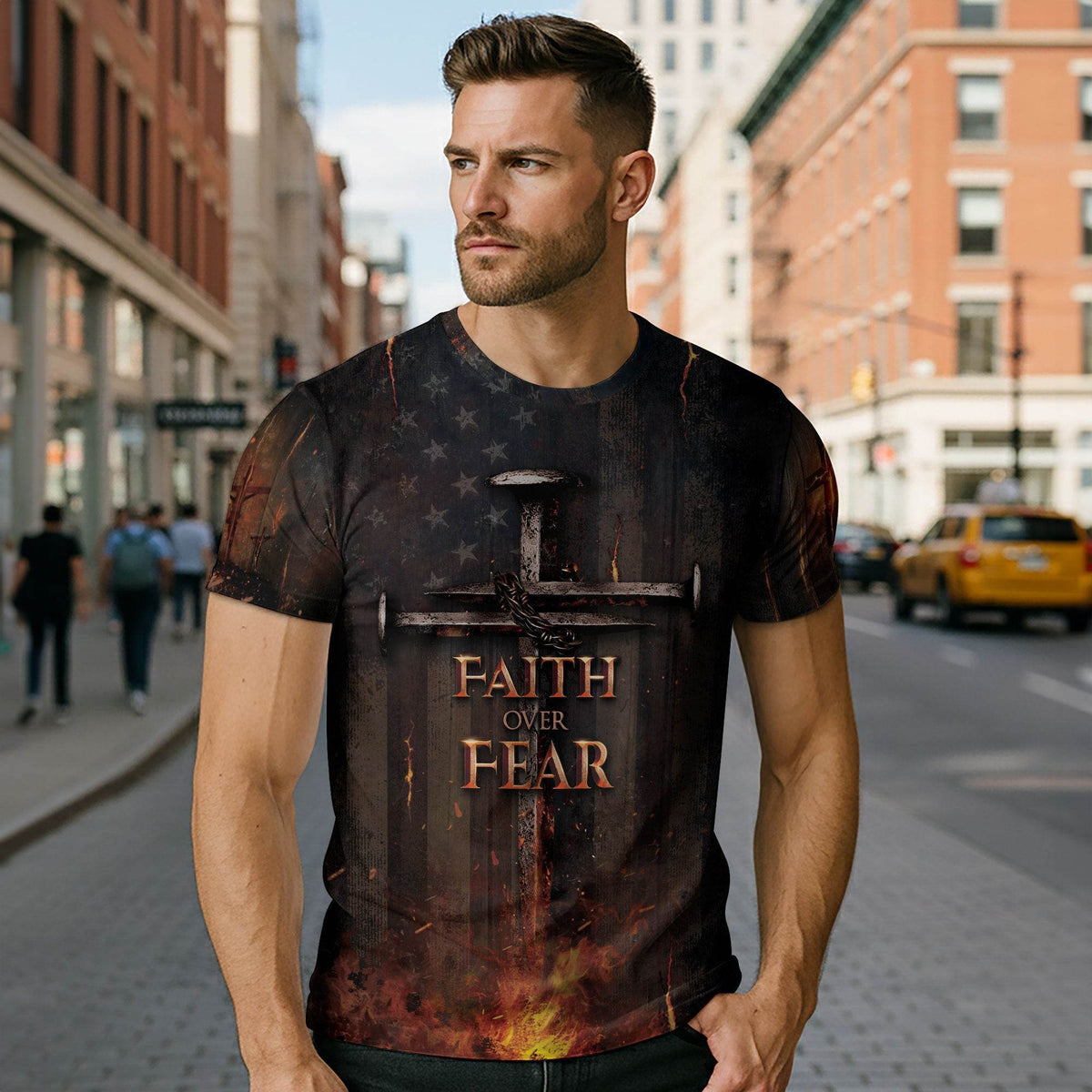 Faith Over Fear Patriotic T-Shirt
