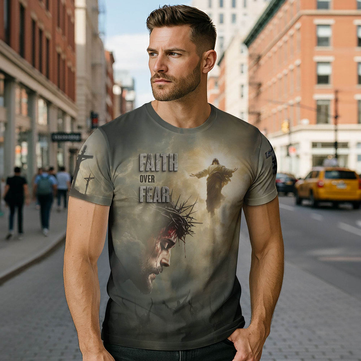 Faith Over Fear Jesus Crown of Thorns T-Shirt