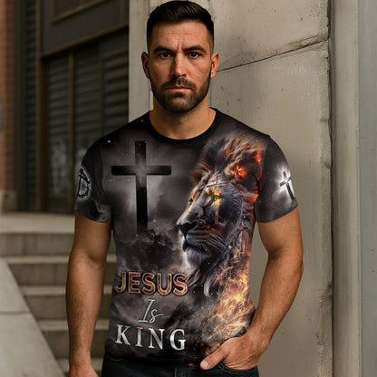 Jesus Is King The Fiery Lion Of Judah Faith T-Shirt