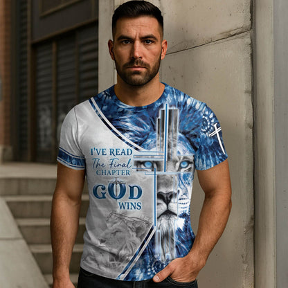 I’ve Read The Final Chapter God Wins Blue Cross Lion Christian T-Shirt