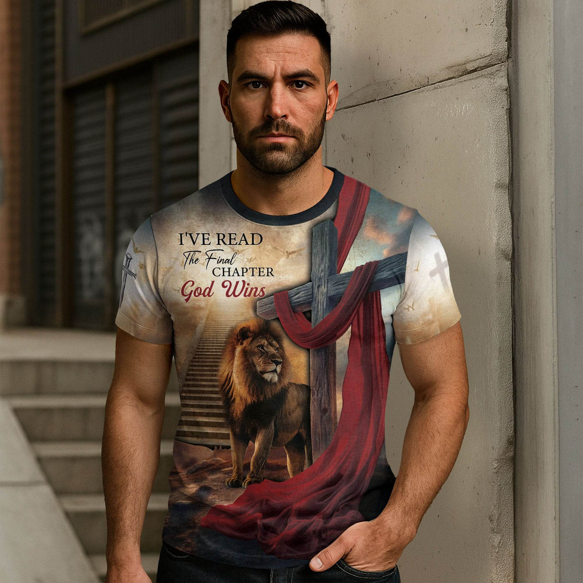 I’ve Read The Final Chapter God Wins Lion Cross Christian Faith T-Shirt