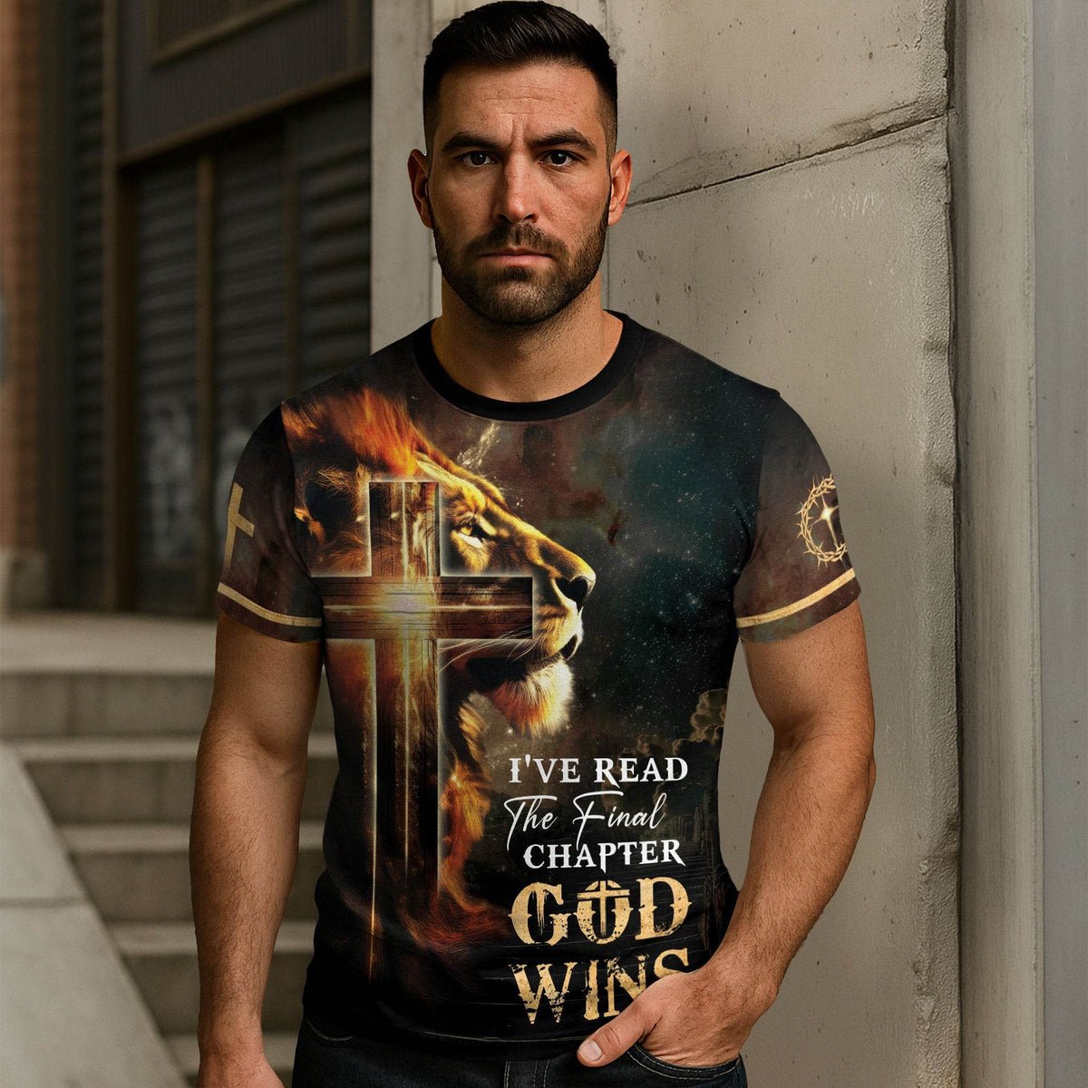 I’ve Read The Final Chapter God Wins Lion Faith Cross T-Shirt